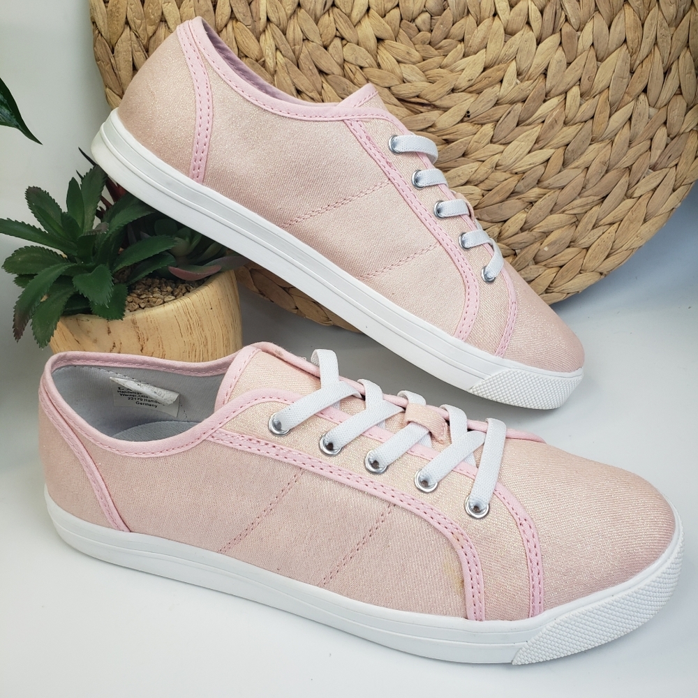Lascana Pink Canvas Tennis Sneaker Trainer Barbiecore Feminine Coastal 39/8